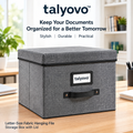 talyovo™ Fabric Hanging File Storage Box with Lid — Letter-Size Home Office Document Organizer
