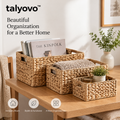 talyovo™ Woven Shelf Storage Baskets, 3-Piece Nesting Set — Decorative Closet, Entryway & Living Room Bins