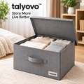 talyovo™ Lidded Fabric Storage Boxes, 2-Pack — Stackable Shelf Organizers for Clothing, Linens & Home Accessories