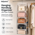 talyovo™ Hanging Handbag Organizer with Clear Pockets — Closet Purse, Clutch & Accessory Storage